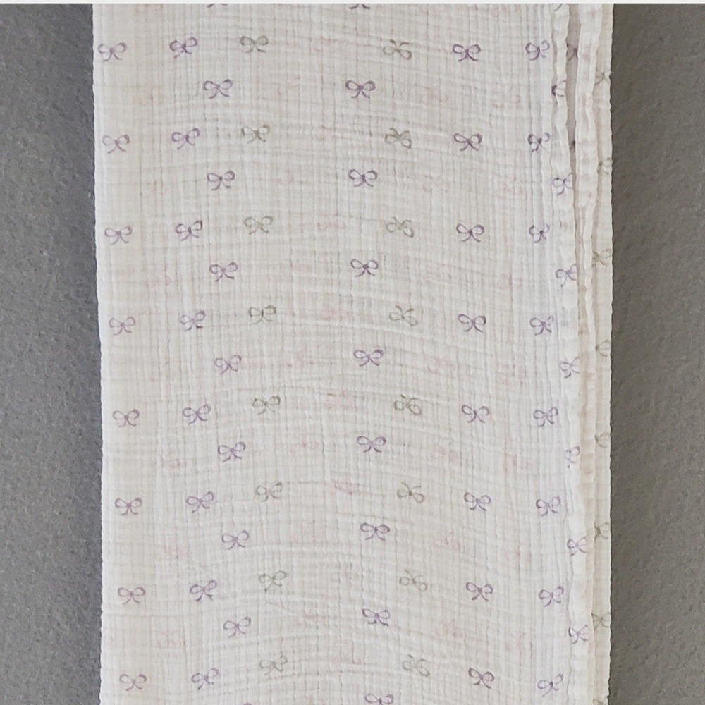 aden + anais Baby 42x42 Swaddle Blankets White Purple Bow Cotton Muslin Set of 2